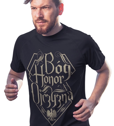 Koszulka termoaktywna  B-H-O NAPIS  PIASKOWY